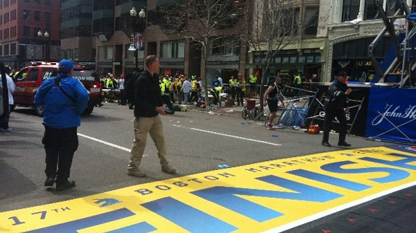 Craft International man with radiation detector at finish line