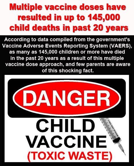 145,000 Deaths from Multiple Vaccine Doses over the last 20 years