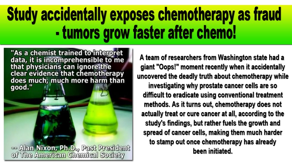 Study Accidentally Exposes Chemotherapy as Fraud - Tumors Grow Faster After Chemo!