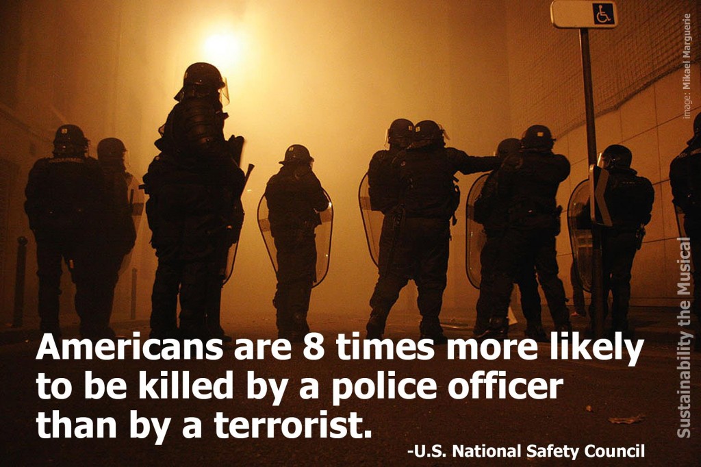 Americans are 8 times more likely to be killed by a police officer than by a terrorist.