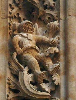 Astronaut Carved Into Art on Cathedral in Salamanca Spain circa 1102 AD