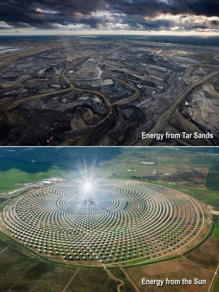 Energy from Tar Sands - Polluted Land and Water - Energy from Solar Arrays - Clean