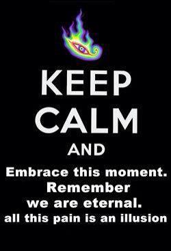 Keep Calm and Embrace This Moment ~ Remember, We Are Eternal, and This Pain Is an Illusion