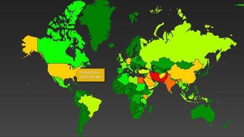 Map of Boundless Informant Data Collected by NSA