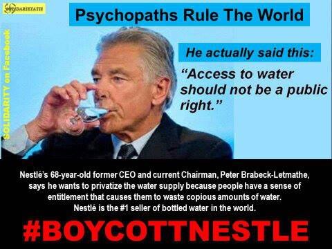 Nestle CEO - Water is not a right
