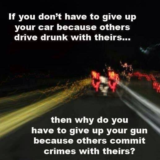 No Giving Up Your Car Because Others Drive Drunk - Why Give Up Guns Because Others