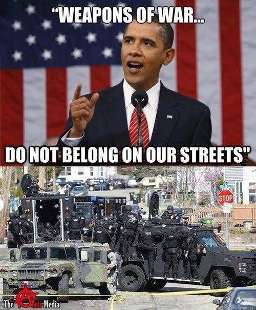 Obama - Weapons of War Do Not Belong On Our Streets -- Armored Tanks