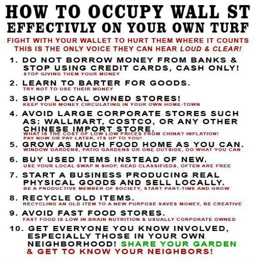 Top 10 Ways to Occupy Wall St on Your Own Turf