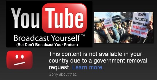 Government Orders YouTube to Censor Protest Videos