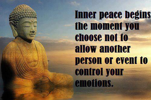 Inner peace begins the moment you choose not to allow another person or event to control your emotions.