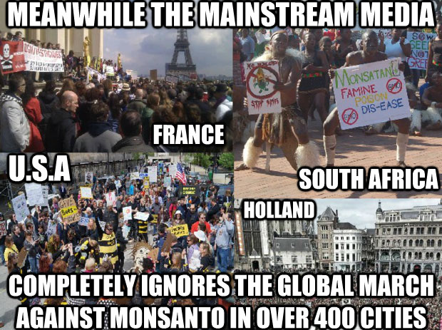 Mainstream media ignores millions of people who marched against Monsanto