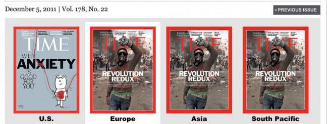 USA version of TIME Magazine cover doesn't show revolutions