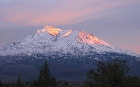 Mt. Shasta w Pink-Orange Sunset