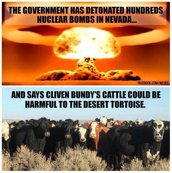 US Govt Detonated 100s of Nuclear Bombs in NV - Says Bundy Cattle are Danger to Tortoise