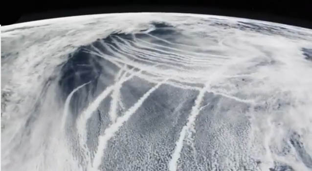 Satellite Photo of Chemtrails Over Northeast US Just Prior to Superstorm Sandy